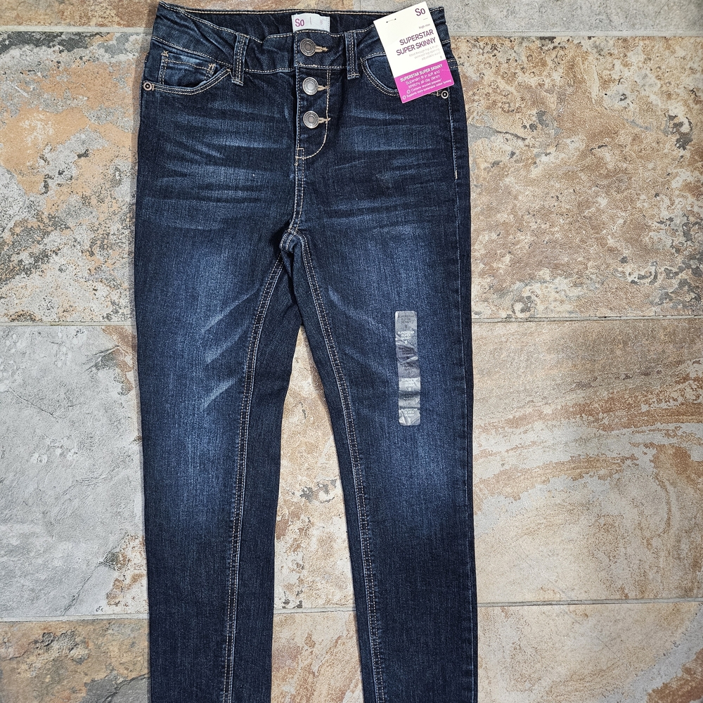 Size 8 -S.O. Dark Blue Girls Skinny Jeans.NWT